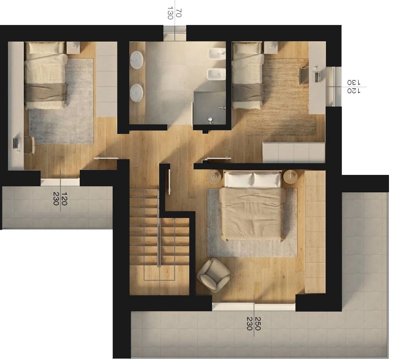 Planimetria Trilocale - Primo Piano