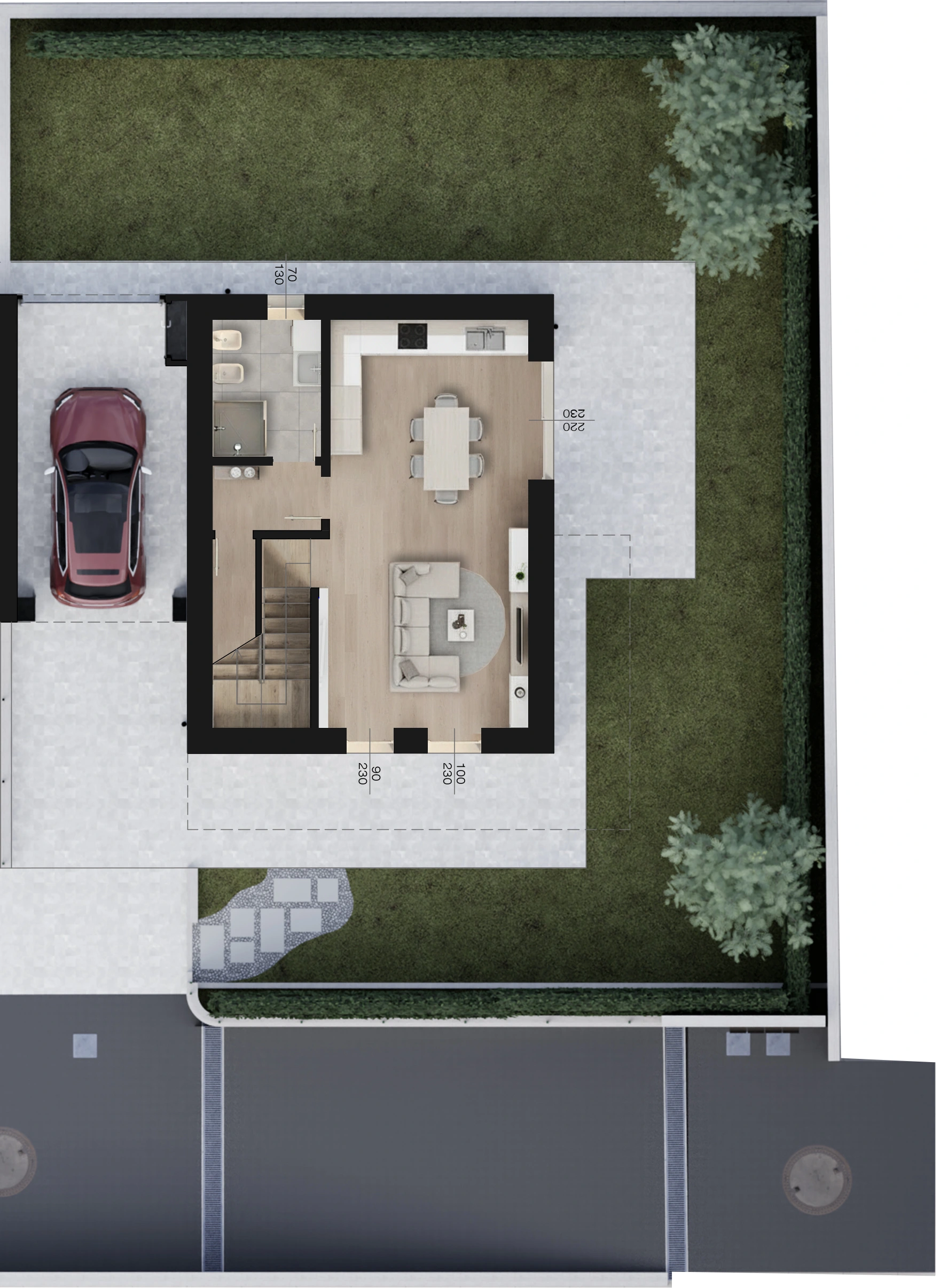 Planimetria Trilocale - Piano Terra