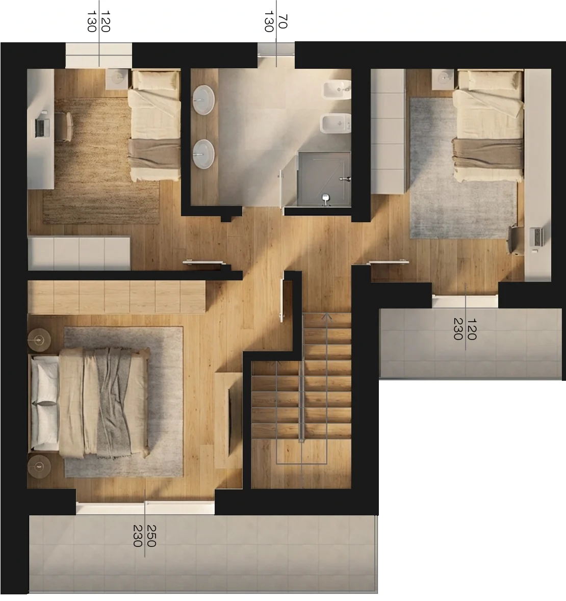 Planimetria Trilocale - Primo Piano