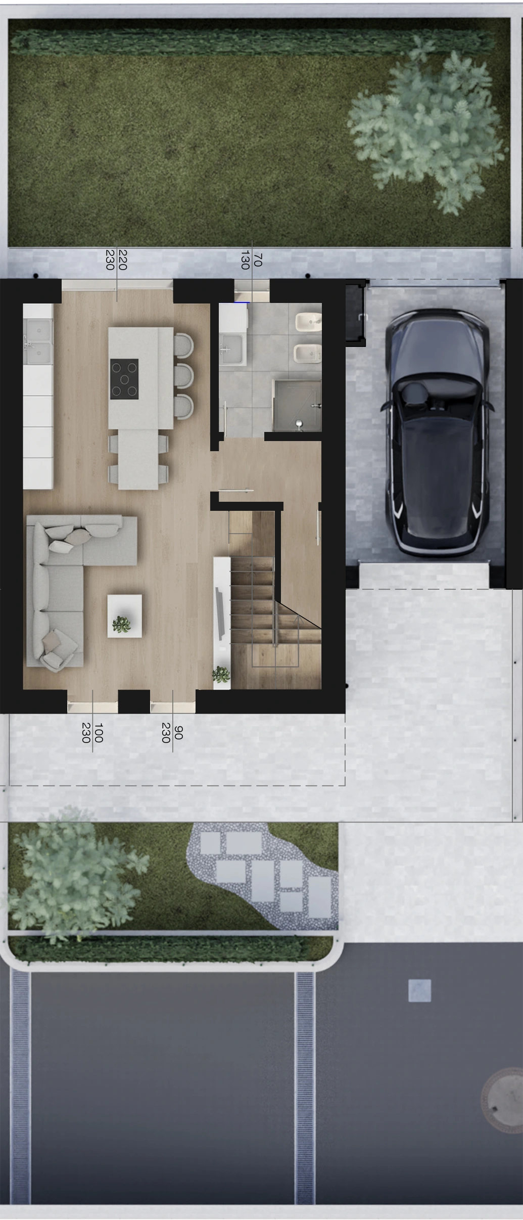 Planimetria Trilocale - Piano Terra