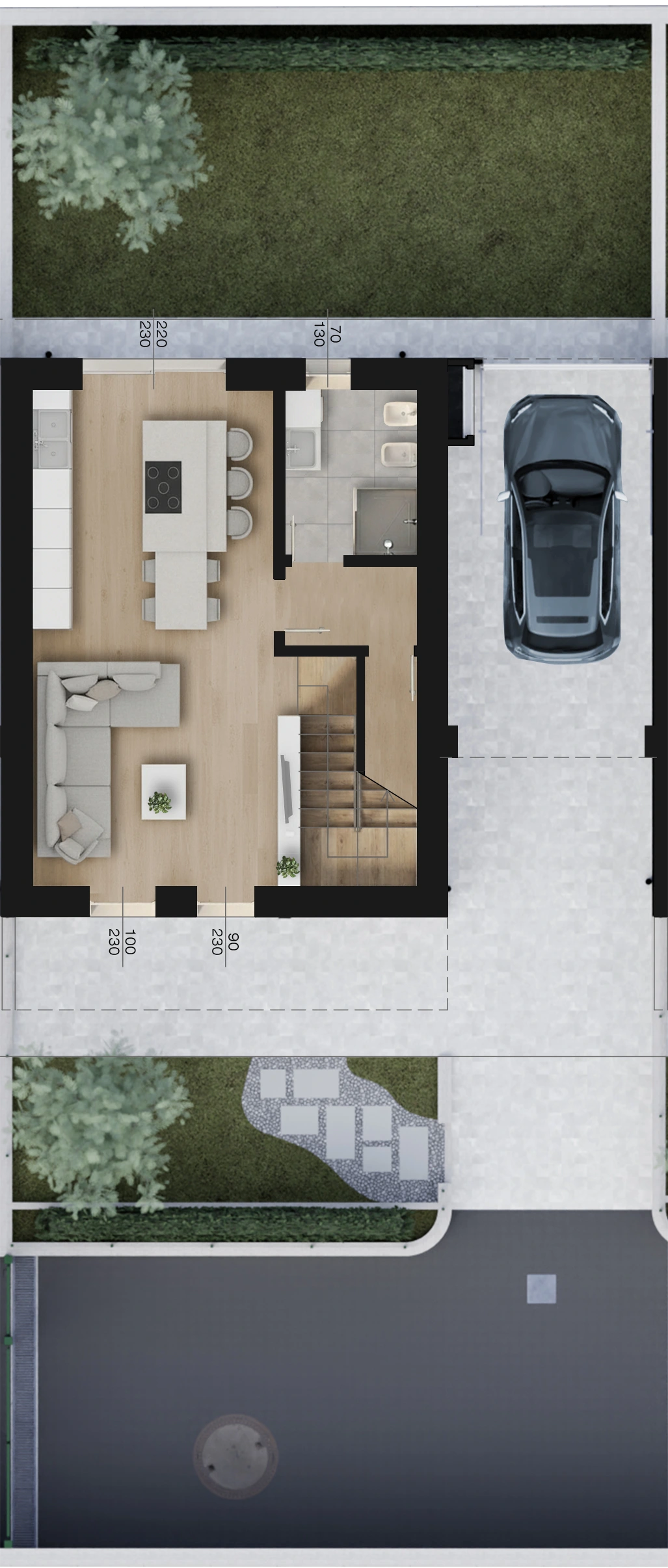 Planimetria Trilocale - Piano Terra